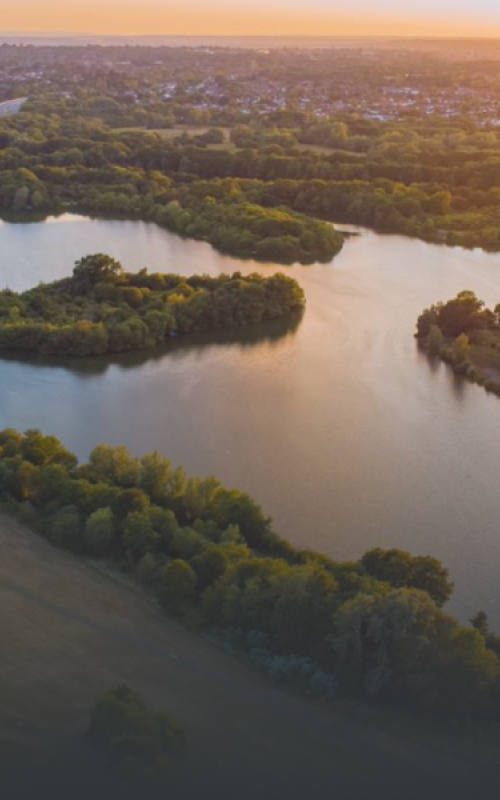 Drone image of Dinton Pastures