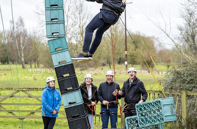 falling over crate stack