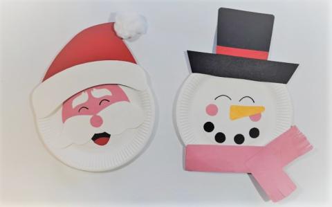 Santa and snowman craft