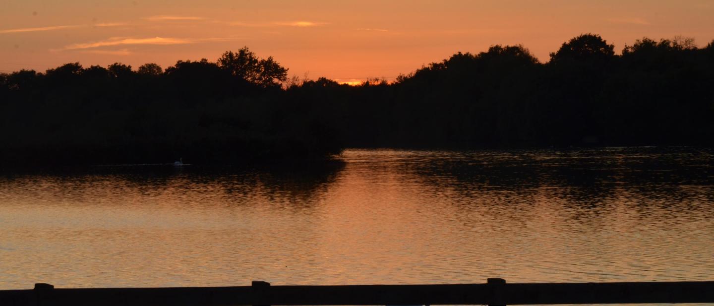 Dinton Pastures Lake at sunset