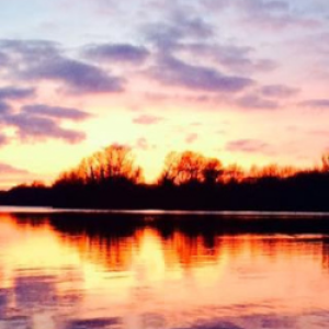 Lakeside at sunset