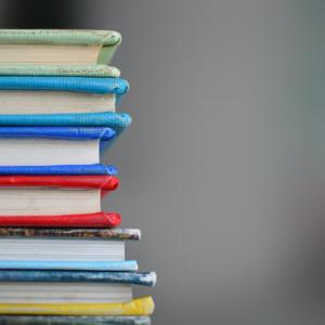 Books on a table